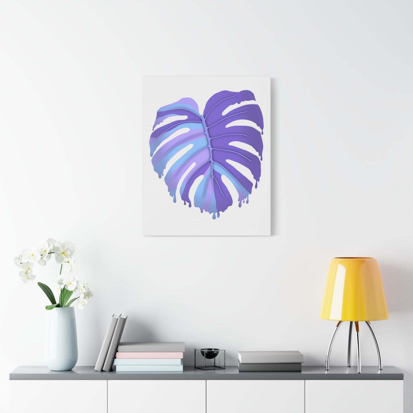 Purple Monstera Canvas Print – Botanical Wall Art