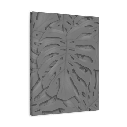 Grey Monstera Canvas Print – Botanical Wall Art