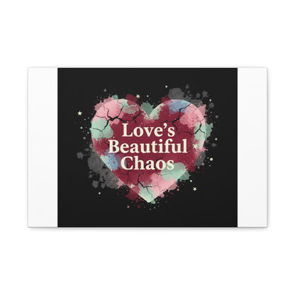Love's Beautiful Chaos Canvas Print | Soft Grunge Hearts, Distressed Heart Art