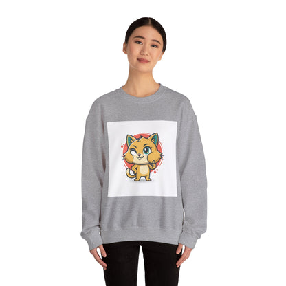 Cute Cheeky Kitty Illustration Sweatshirt | Rodent-Core Cute-Meets-Subversive