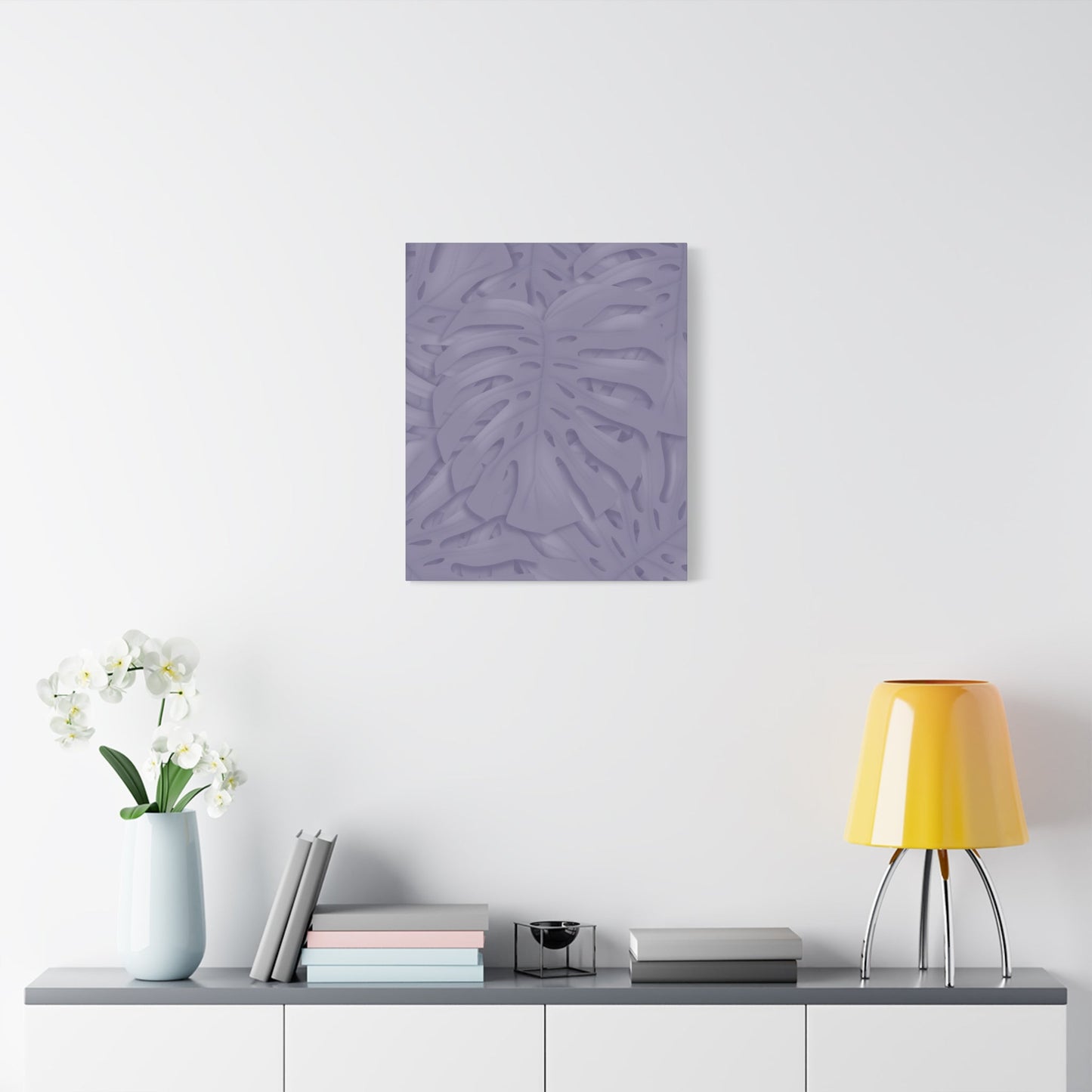 Violet Monstera Canvas Print – Botanical Wall Art