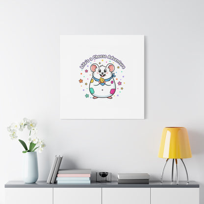 Life's a Cheese Adventure Canvas | Rodent-Core rat art print