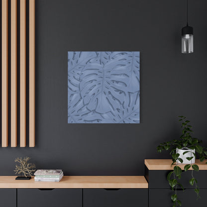 Blue Monstera Canvas Print – Botanical Wall Art