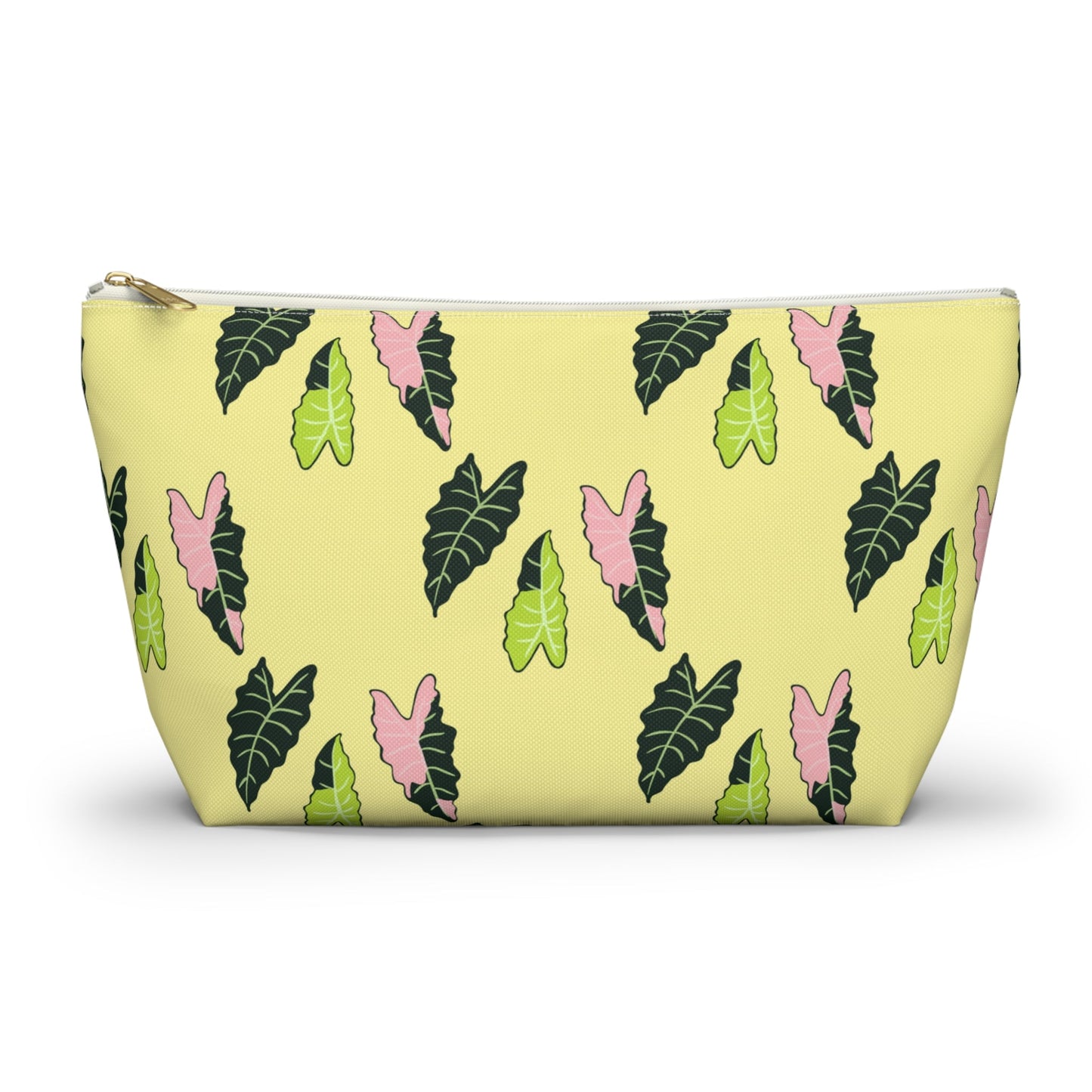 Alocasia Pattern Accessory Pouch – Makeup Bag With T-Bottom