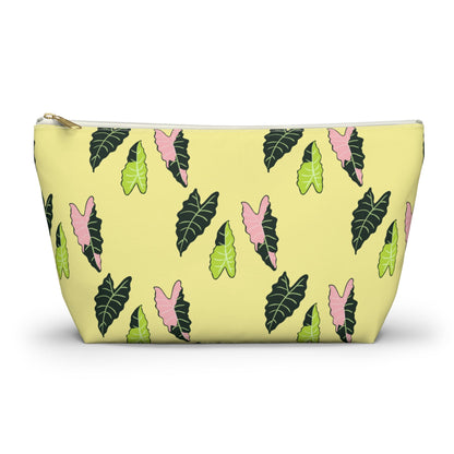 Alocasia Pattern Accessory Pouch – Makeup Bag With T-Bottom