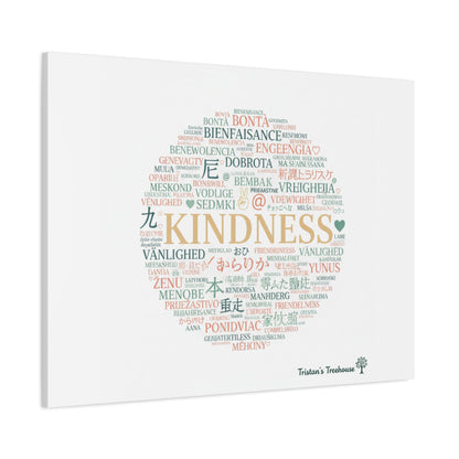 Kindness Word Cloud Canvas | Fresh Start Minimalist Wall Art