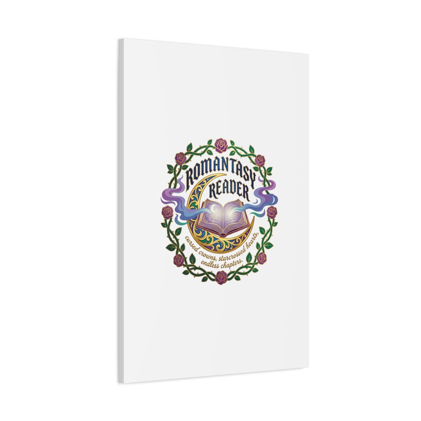Romantasy Reader Canvas Print | enchanted bookish celestial gothic