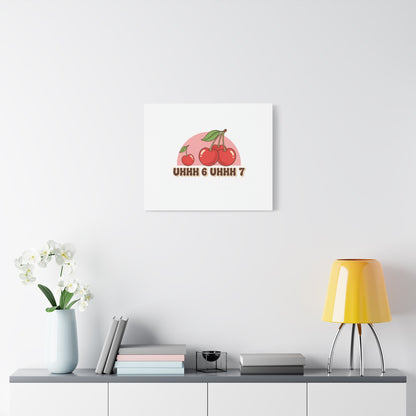 Six Severn Cherry Retro Graphic Canvas | kawaii fruit print, vintage cherry design
