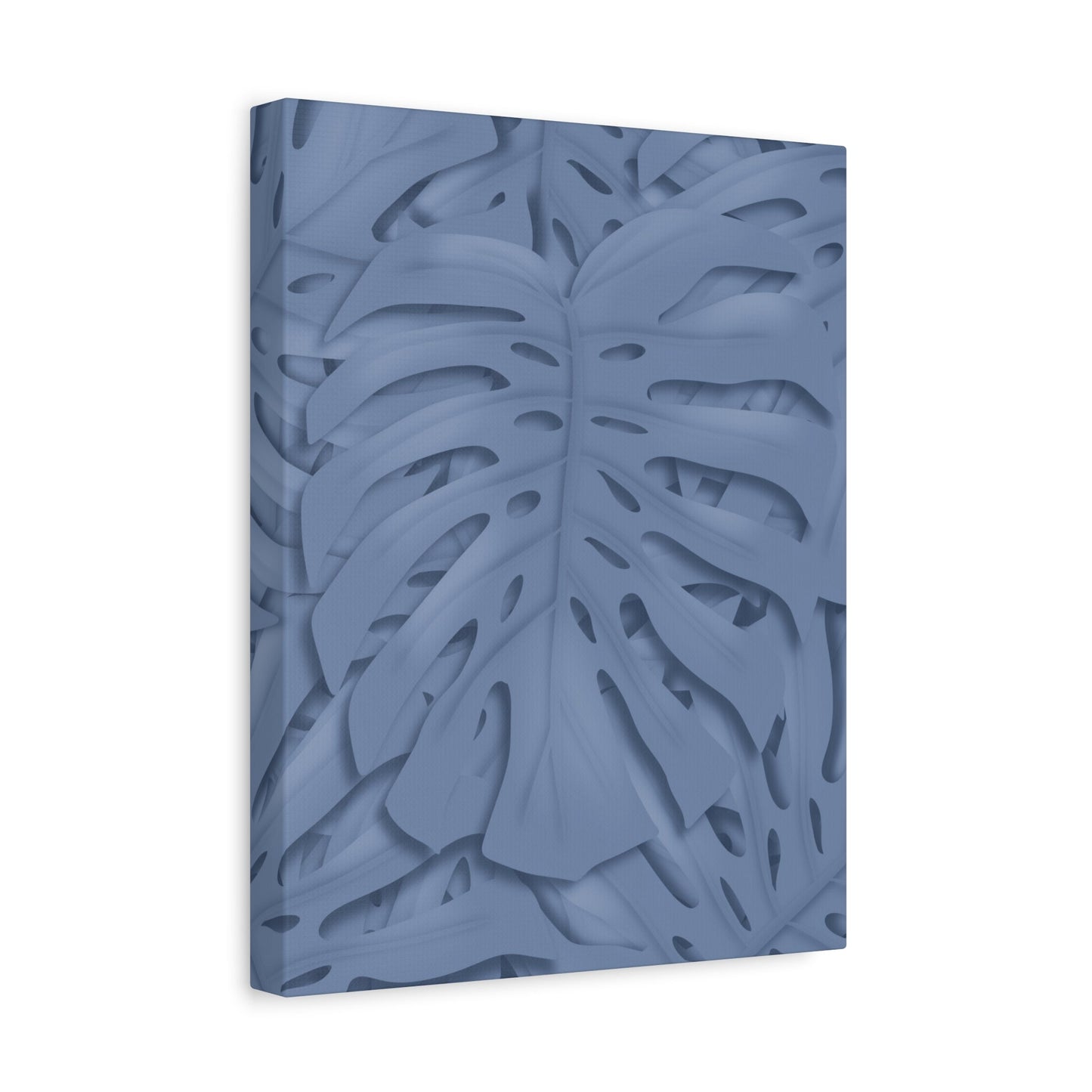 Blue Monstera Canvas Print – Botanical Wall Art
