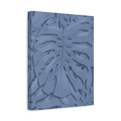 Blue Monstera Canvas Print – Botanical Wall Art