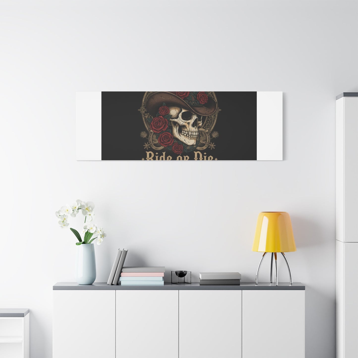 Ride or Die Skull Canvas | Western Skull Art, Gothic Americana