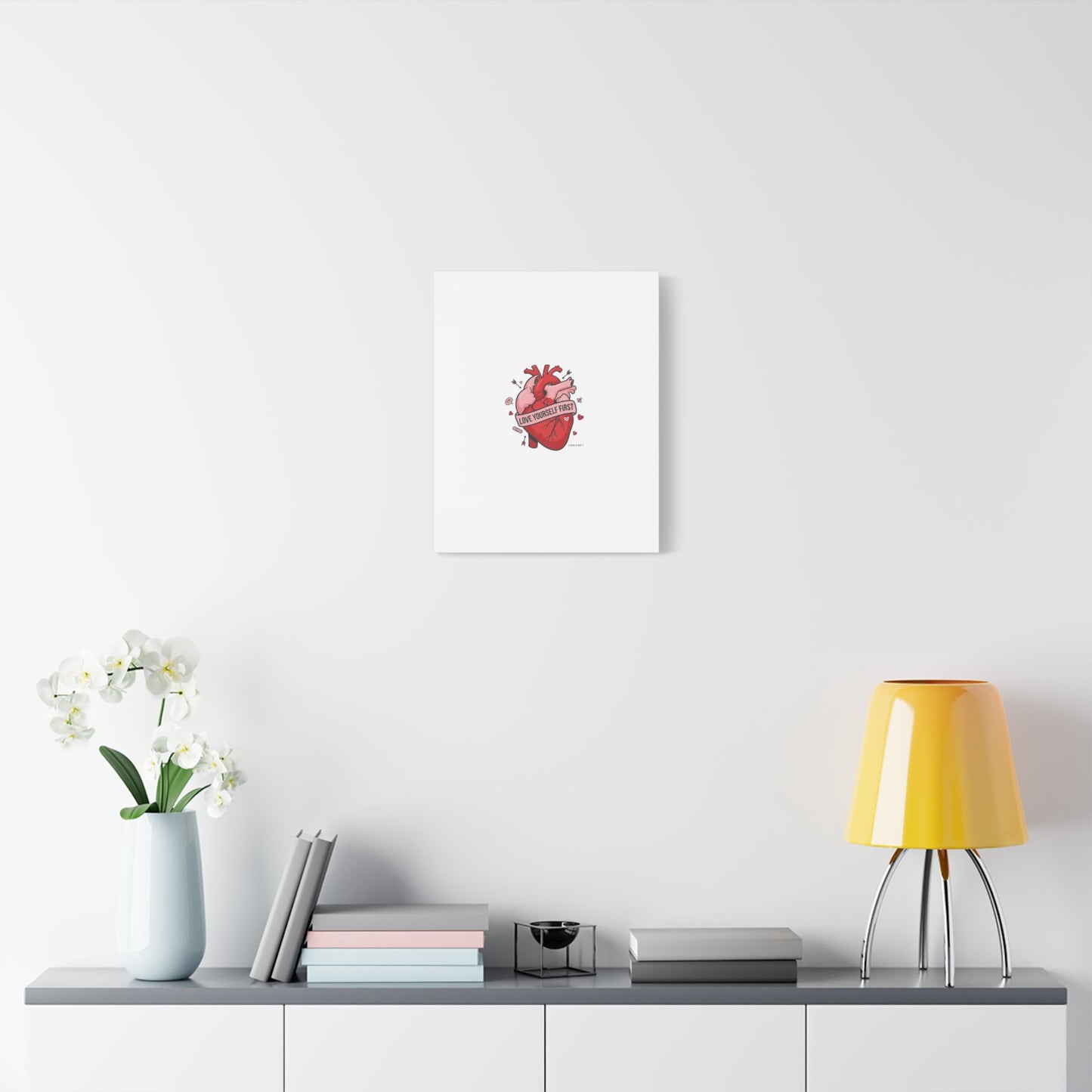 Love Yourself First Canvas, Hearts-with-a-Twist, Anti-Valentine Art