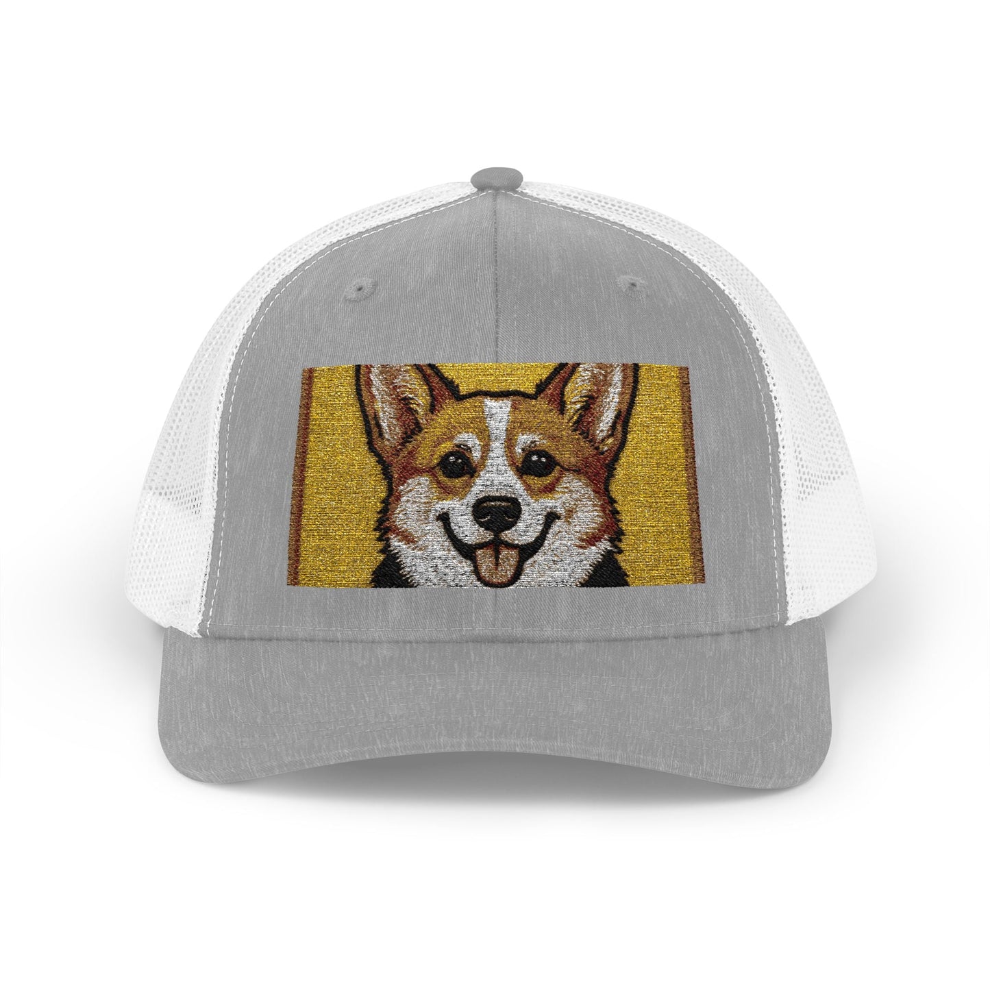 Happy Corgi Snapback Trucker Cap — "Happy Corgi Dog Happy Life"