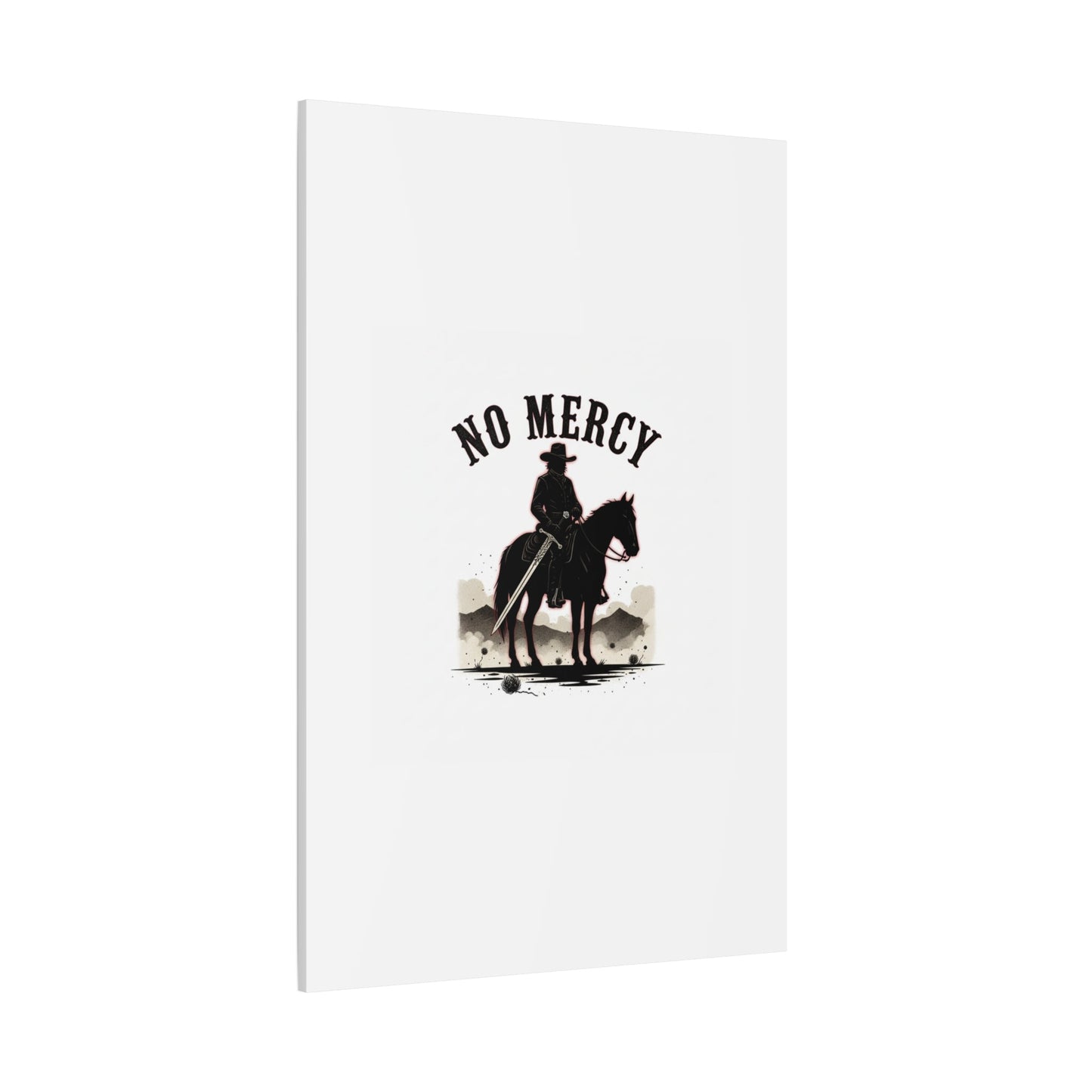 No Mercy Cowboy Skull Canvas | western skull art, gothic Americana
