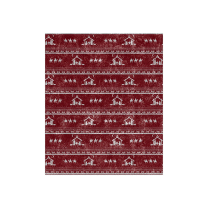 Christmas Nativity Crushed Velvet Blanket