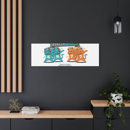 Meme War: Six vs. Seven Canvas Wall Art