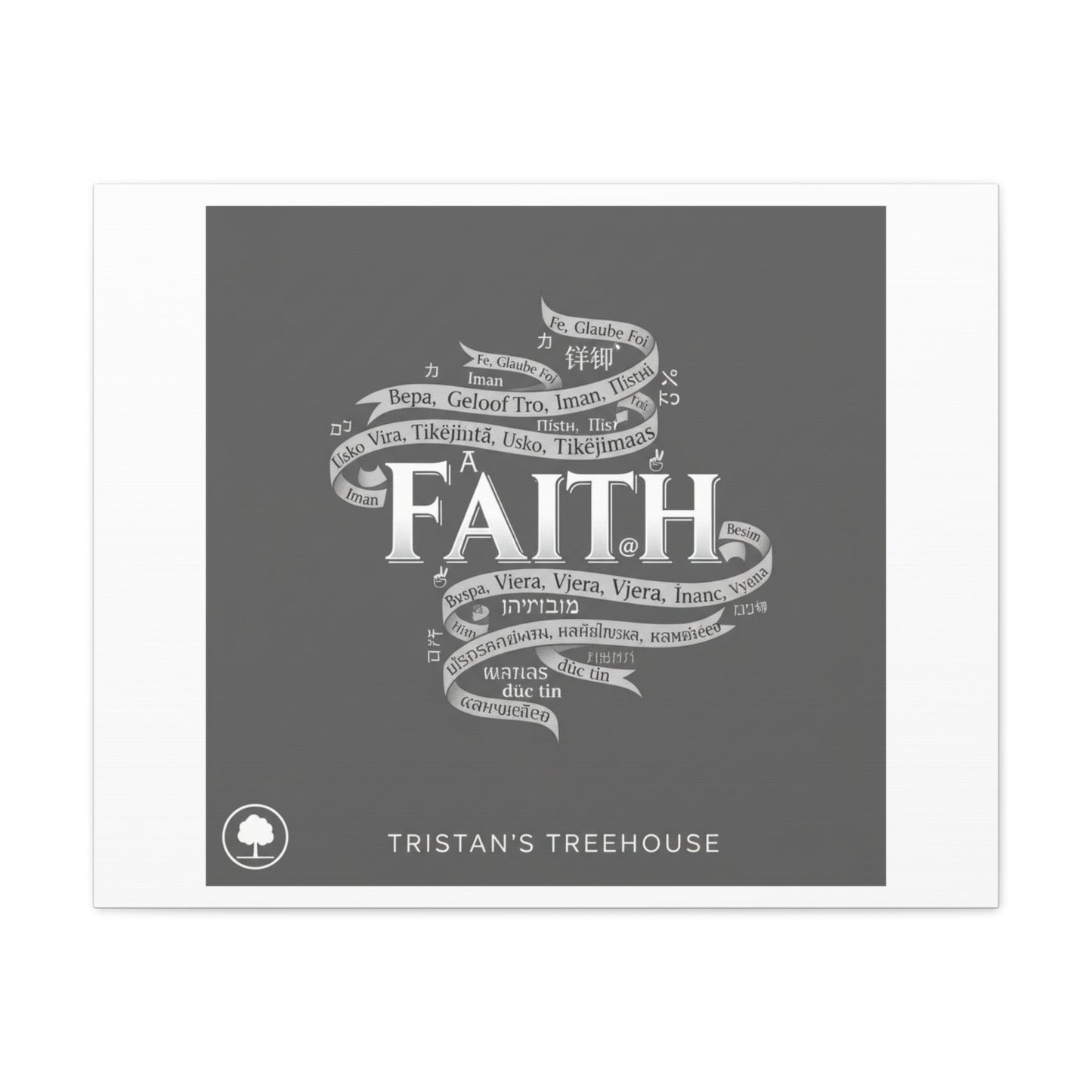 handwritten faith ribbon Canvas | sketch aesthetic, doodle design