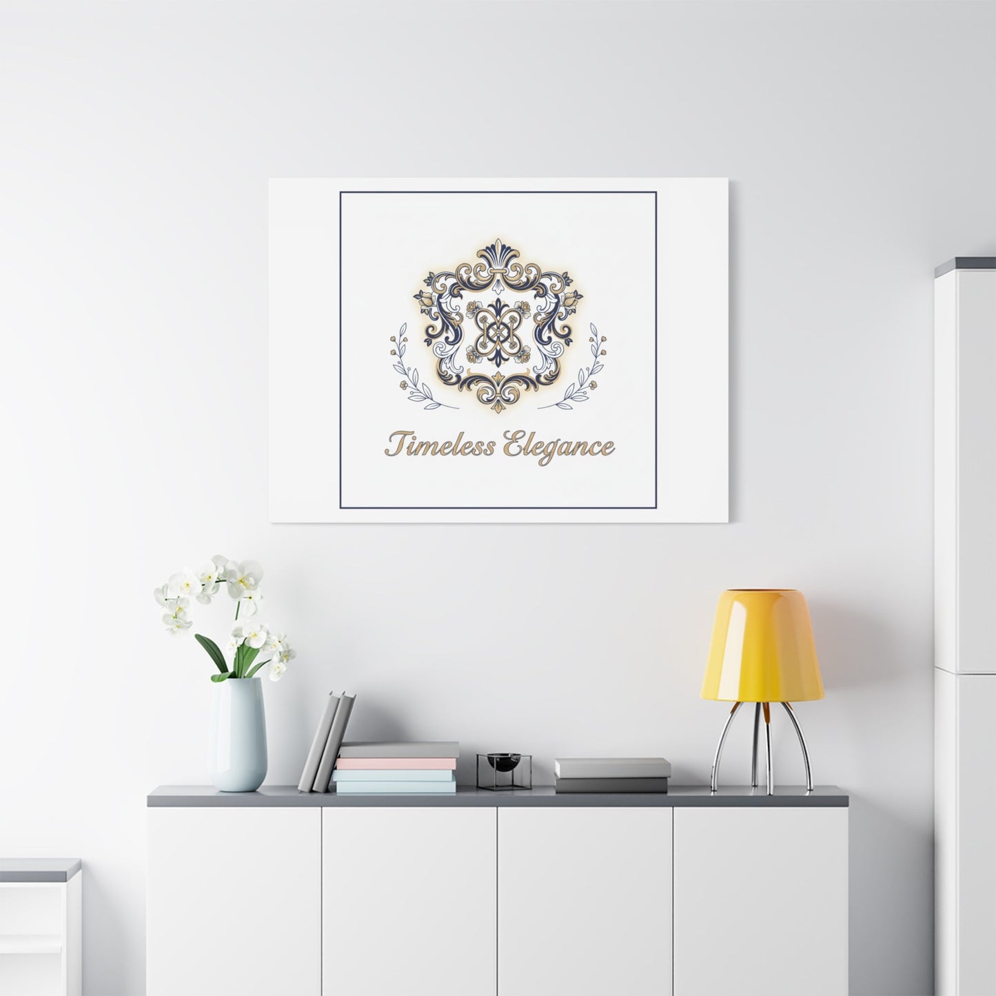 Ornate Brooch Emblem Canvas | Vintage Formalwear Accents, Baroque Print