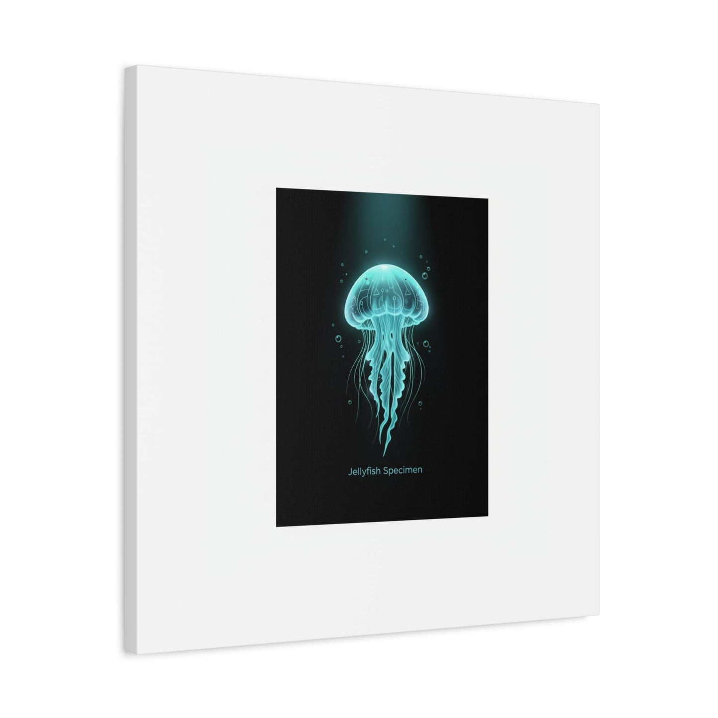 Bioluminescent Jellyfish Art Canvas | Deep Sea Aesthetic, Neon Glow