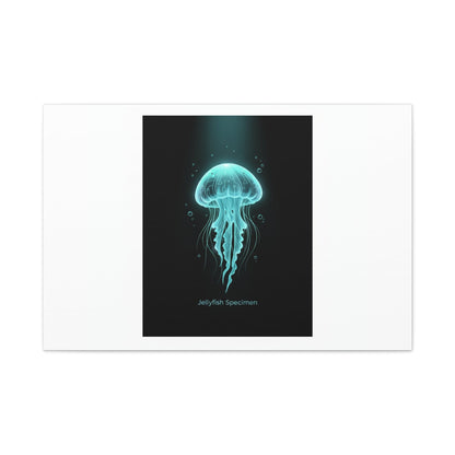 Bioluminescent Jellyfish Art Canvas | Deep Sea Aesthetic, Neon Glow