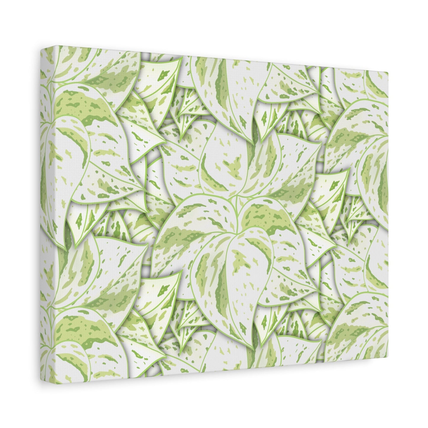 Snow Queen Pothos Pattern Canvas Print – Botanical Wall Art