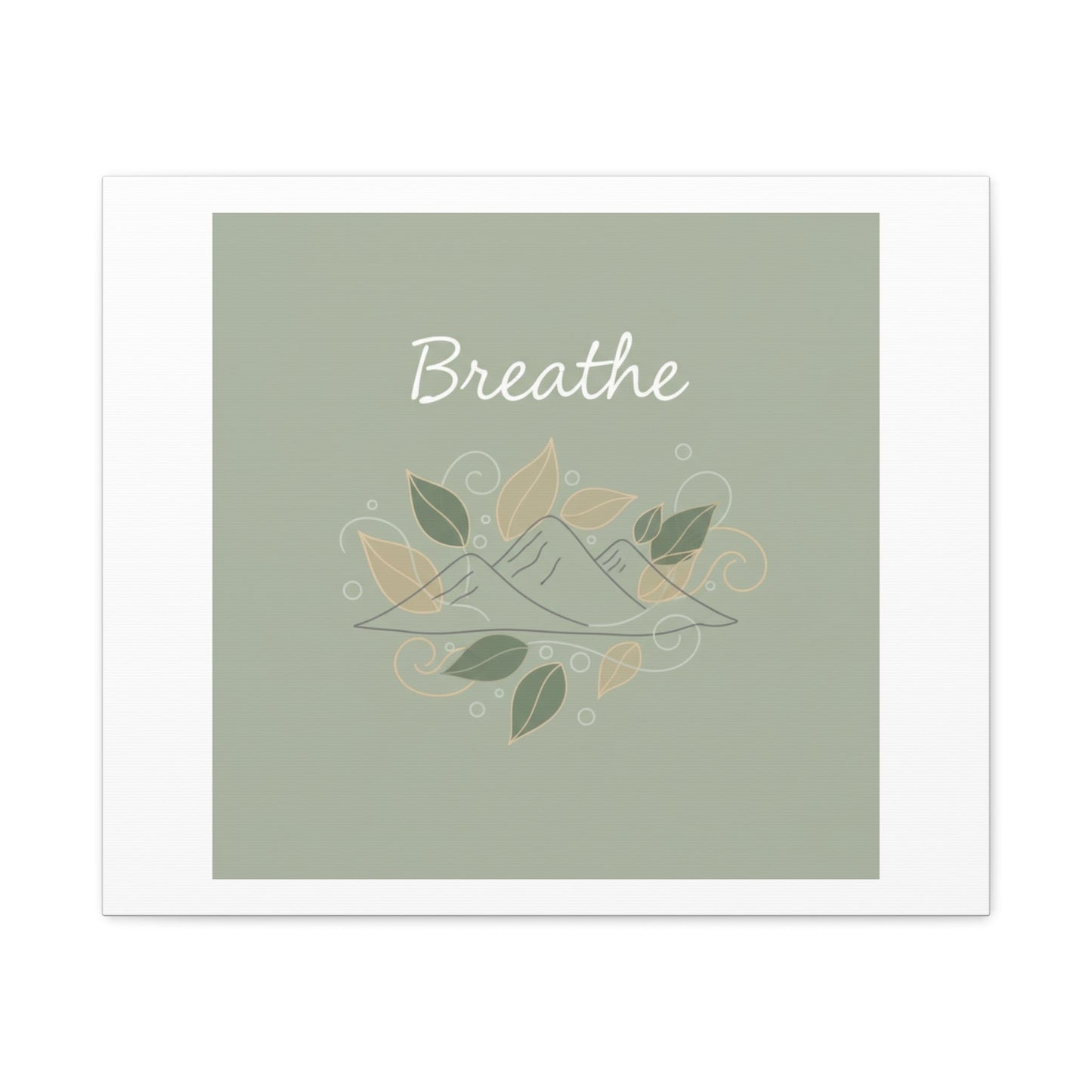Breathe Mountain Line Canvas | Nature Symbols, Minimal Forest Wall Art
