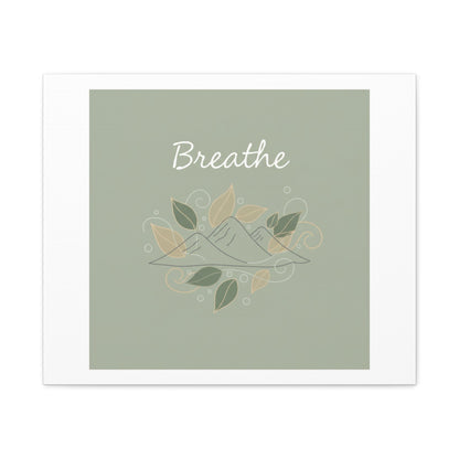 Breathe Mountain Line Canvas | Nature Symbols, Minimal Forest Wall Art