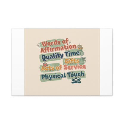 Love Languages List Matte Canvas Wall Art | love language meme, relationship humor