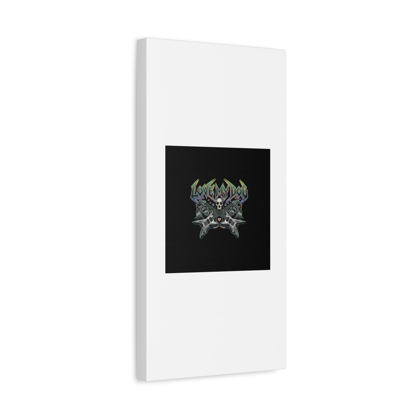 Love My Dog metal font Canvas | gothic wellness quote, edgy self-care merch