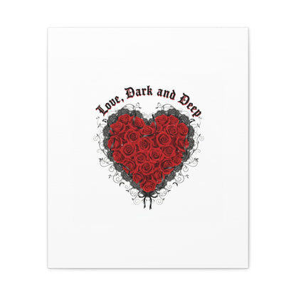 Love Dark and Deep Heart Canvas, Nu Romantic Gothic Romance, 80s Nostalgia