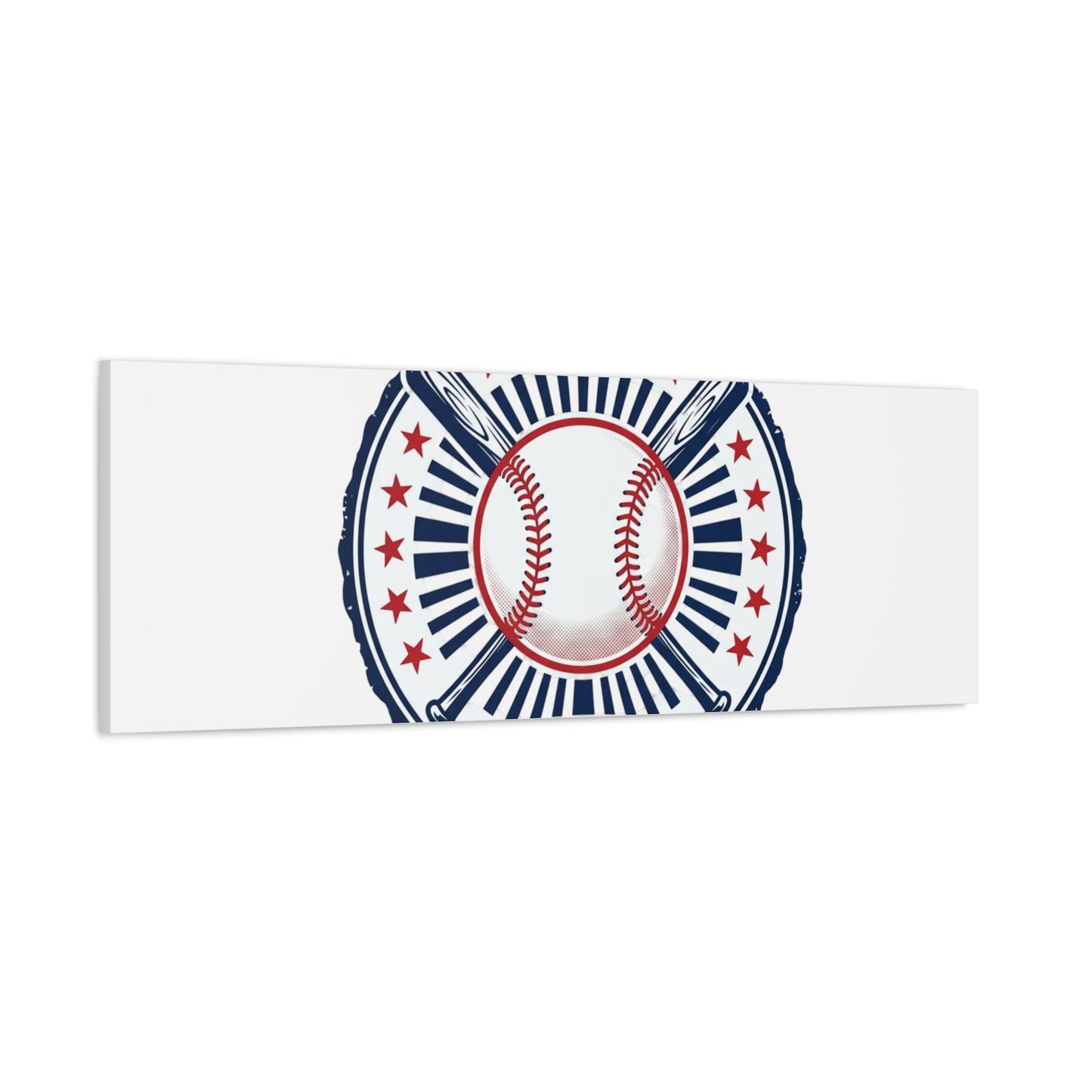 United by Baseball Canvas | Patriotic Baseball Graphic, Red White Blue Wall Art