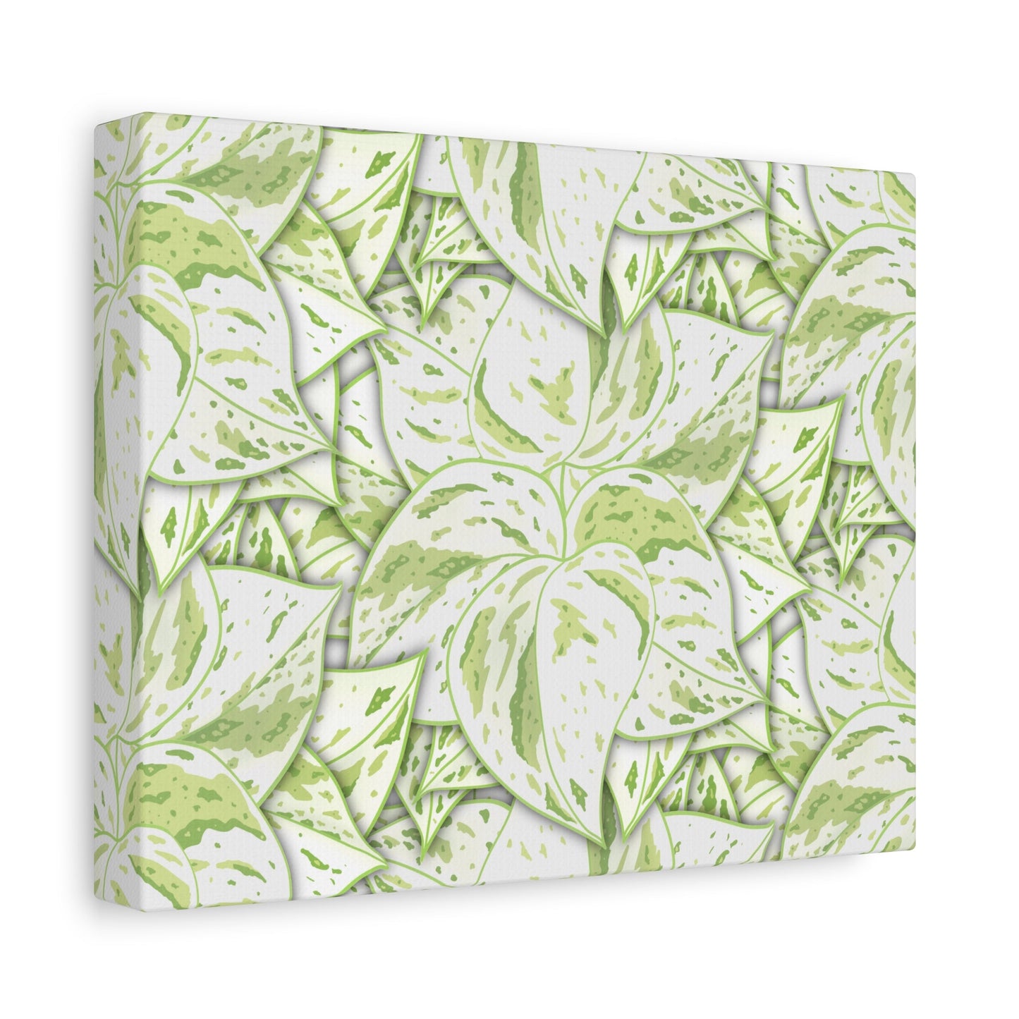 Snow Queen Pothos Pattern Canvas Print – Botanical Wall Art