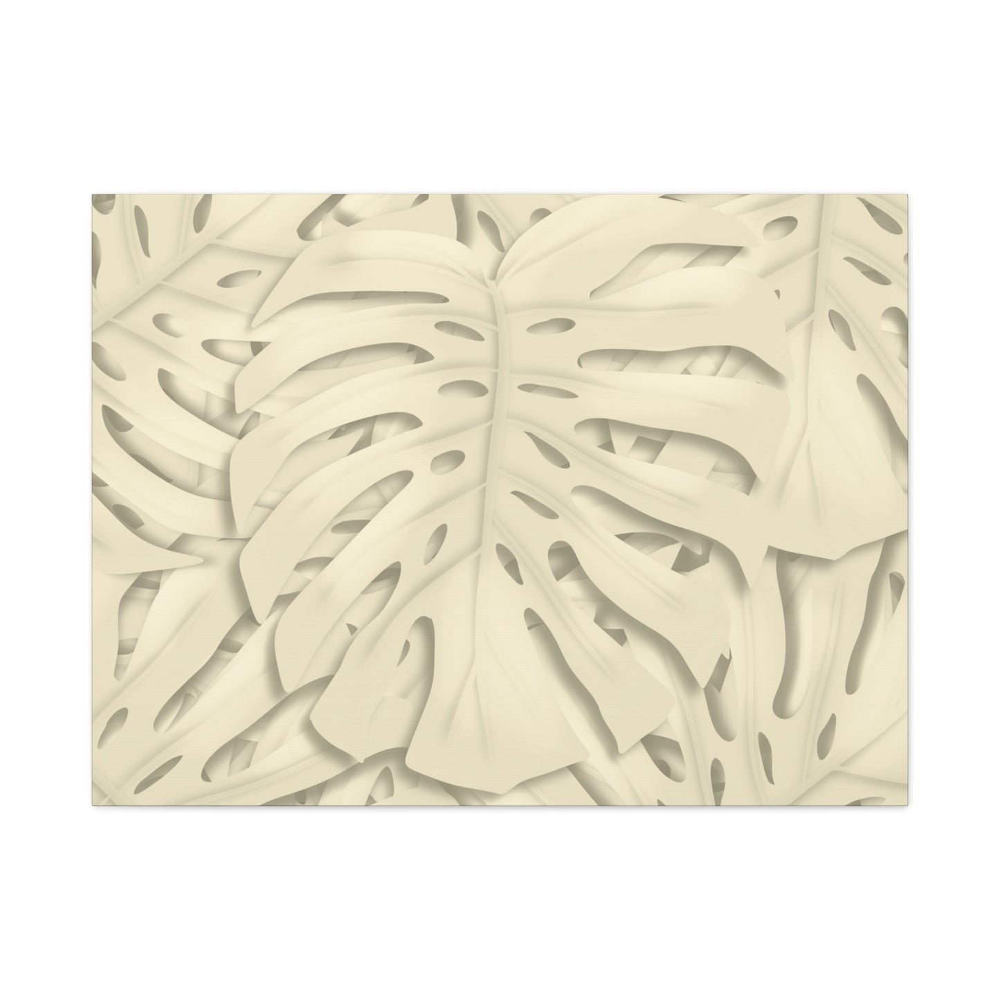 Beige Monstera Canvas Print – Botanical Wall Art