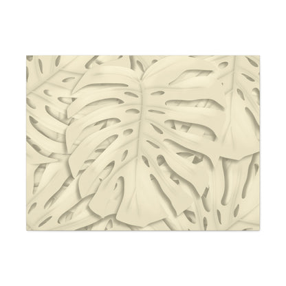 Beige Monstera Canvas Print – Botanical Wall Art