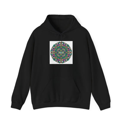 Psychedelic Botanical Mandala Hoodie | Festival Art Sweatshirt