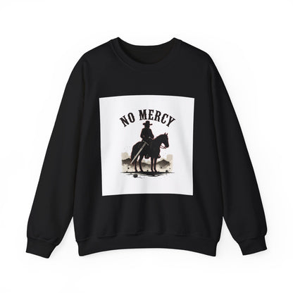 No Mercy cowboy silhouette Sweatshirt | western skull art, gothic Americana