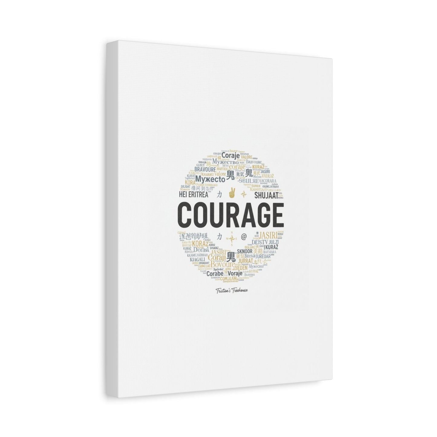 Courage Word Cloud Canvas | Fresh-Start Minimalism art print