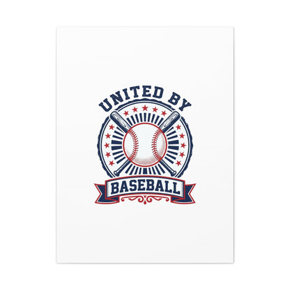 United by Baseball Canvas | Patriotic Baseball Graphic, Red White Blue Wall Art