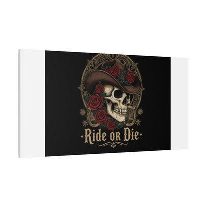 Ride or Die Skull Canvas | Western Skull Art, Gothic Americana