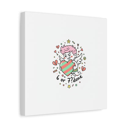 Weird Cupid heart illustration Canvas | Weird Valentine, quirky chaotic love