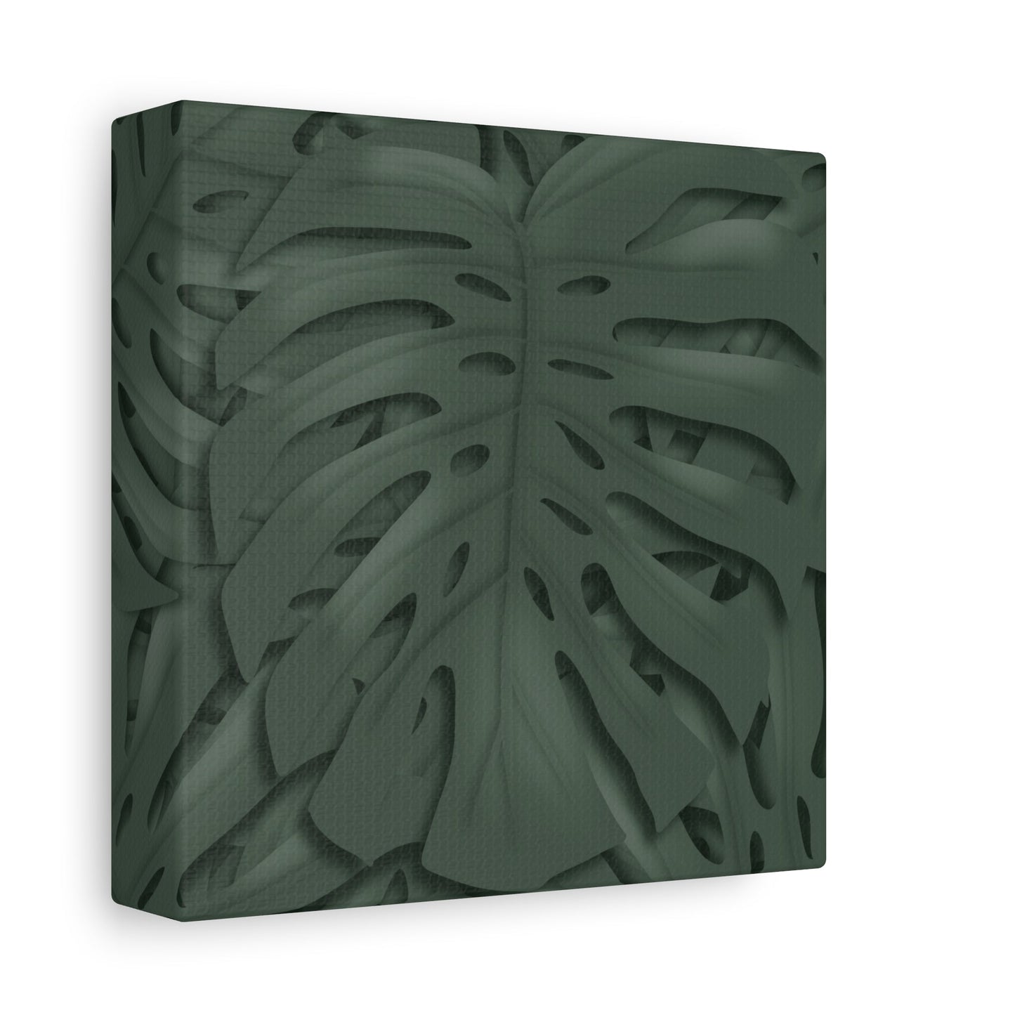 Deep Green Monstera Canvas Print – Botanical Wall Art