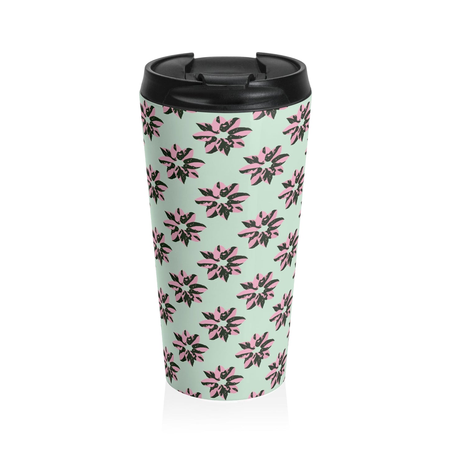 Pink Princess Philodendron Pattern 15 oz Vacuum Insulated Stainless Steel Travel Tumbler