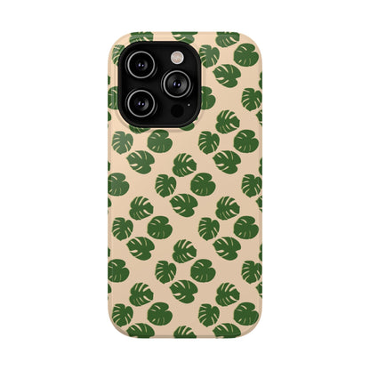 Monstera Pattern Phone Case – Dual Layer Protective Cover