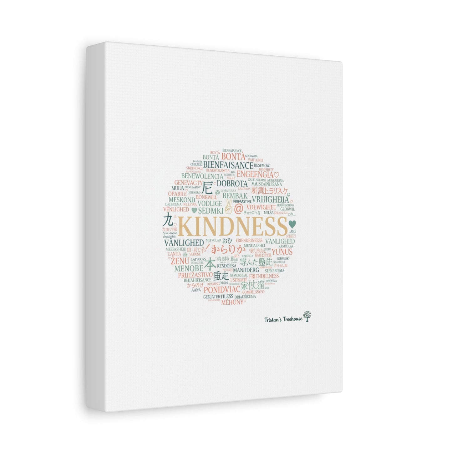 Kindness Word Cloud Canvas | Fresh Start Minimalist Wall Art