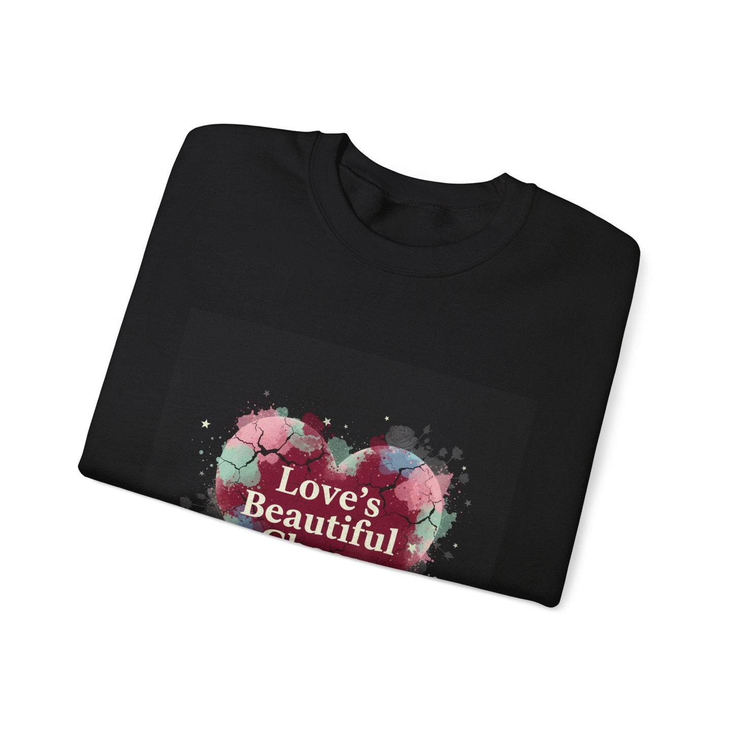 Love's Beautiful Chaos Sweatshirt | soft grunge heart, distressed collage