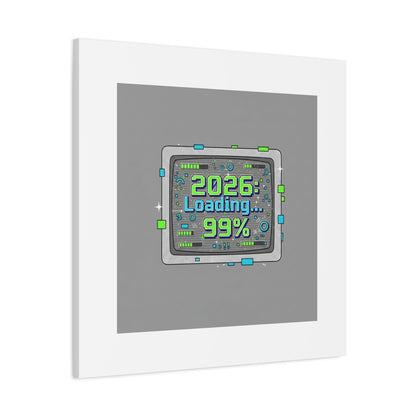 2026 Loading 99% Canvas | NYE countdown, retro system interface