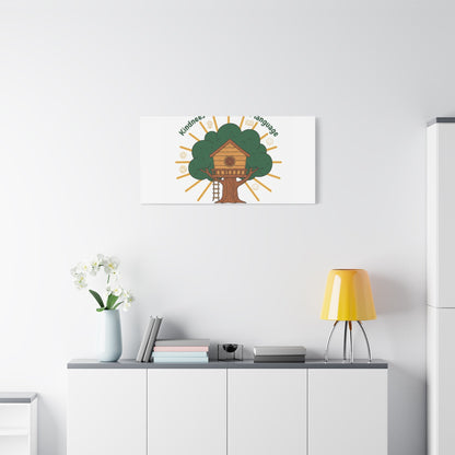 Kindness Is a Universal Language Canvas | Eco Humor, Treehouse Art
