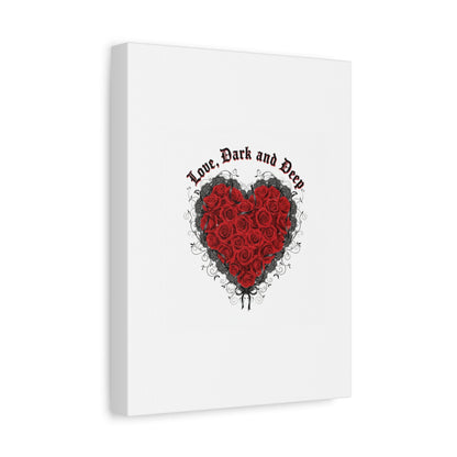 Love Dark and Deep Heart Canvas, Nu Romantic Gothic Romance, 80s Nostalgia