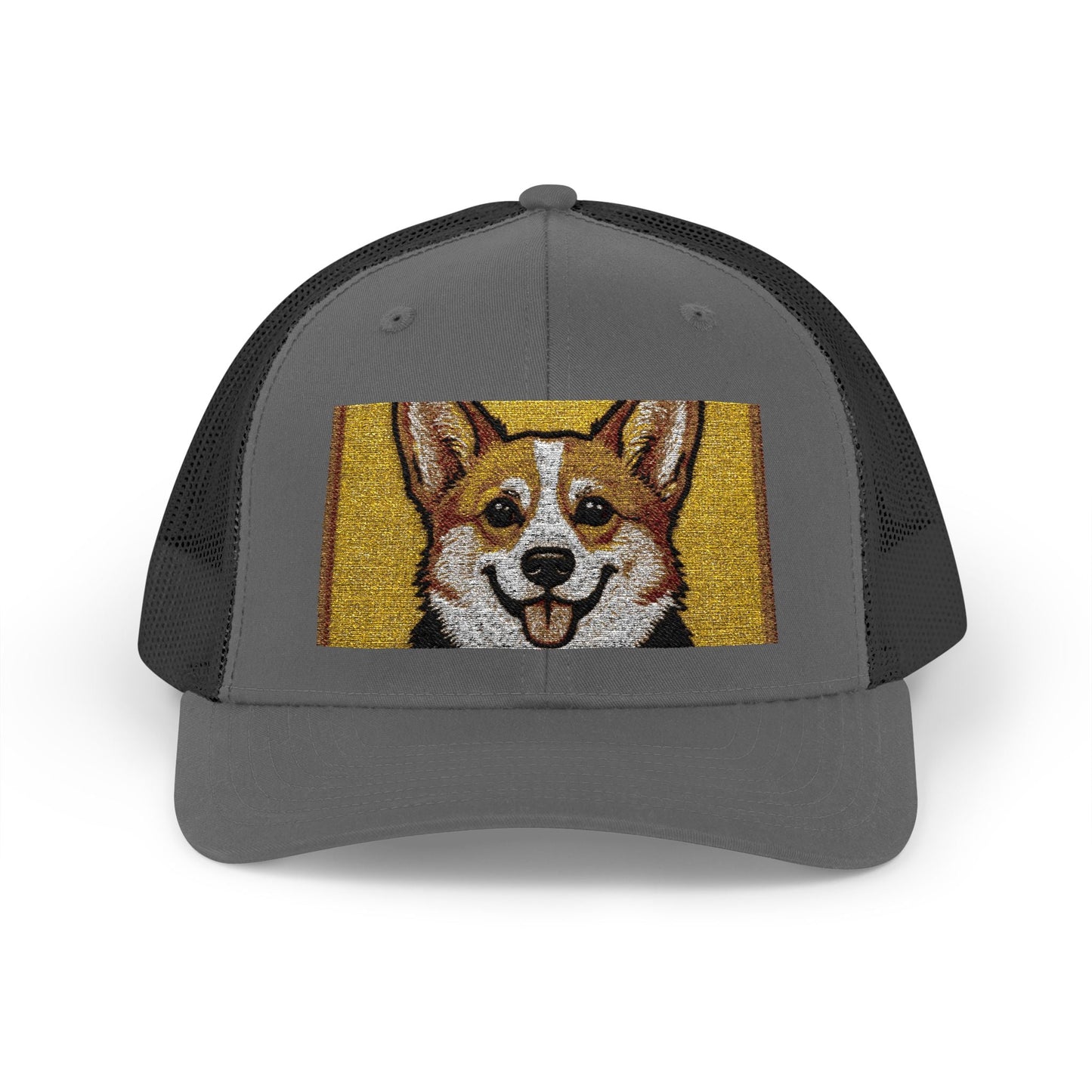 Happy Corgi Snapback Trucker Cap — "Happy Corgi Dog Happy Life"