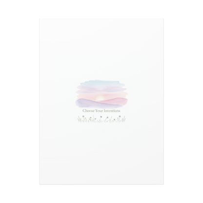 Choose Your Intentions Canvas, soft wellness poster, pastel gradient mindfulness art
